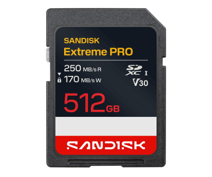 Karta pamięci SD Sandisk 512GB SDXC Extreme Pro UHS-I 250/170 MB/s